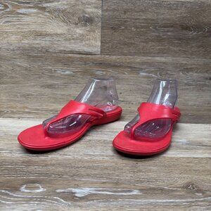 Oka -B Red Thong Flip Floop Sandal Women's Size 9-9.5